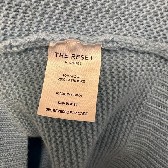 The Reset Funnel Neck Sweater Tiffany Blue S/M Feminine Minimalist Contemporary - Picture 6 of 8